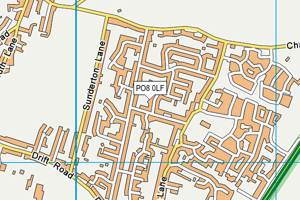 PO8 0LF map - OS VectorMap District (Ordnance Survey)