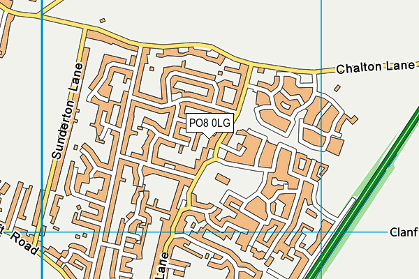 PO8 0LG map - OS VectorMap District (Ordnance Survey)