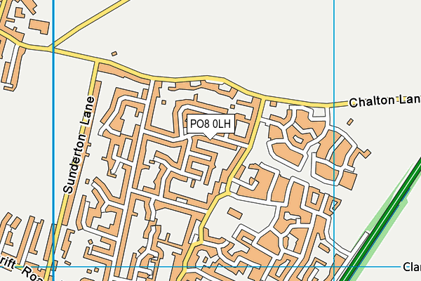 PO8 0LH map - OS VectorMap District (Ordnance Survey)