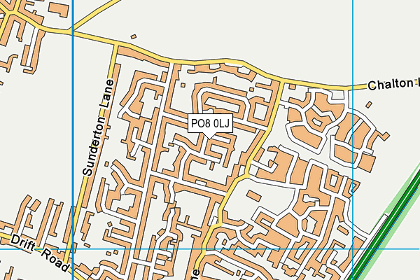 PO8 0LJ map - OS VectorMap District (Ordnance Survey)