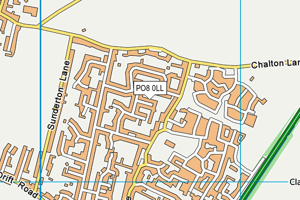 PO8 0LL map - OS VectorMap District (Ordnance Survey)