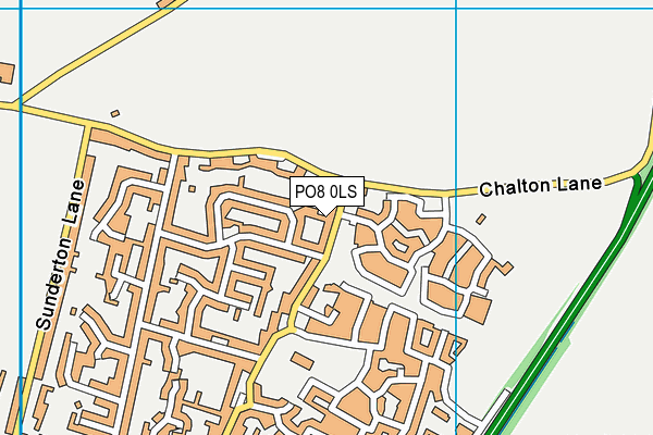 PO8 0LS map - OS VectorMap District (Ordnance Survey)