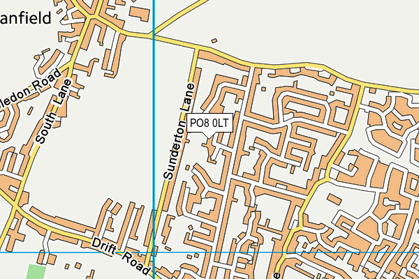 PO8 0LT map - OS VectorMap District (Ordnance Survey)