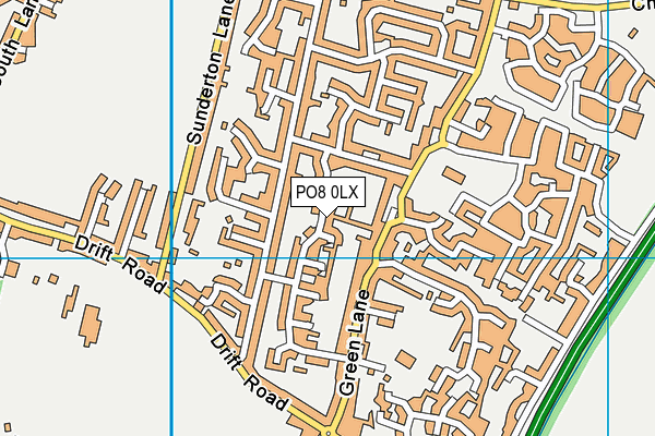 PO8 0LX map - OS VectorMap District (Ordnance Survey)