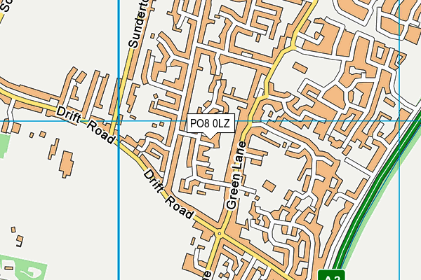 PO8 0LZ map - OS VectorMap District (Ordnance Survey)