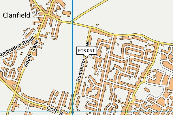 PO8 0NT map - OS VectorMap District (Ordnance Survey)