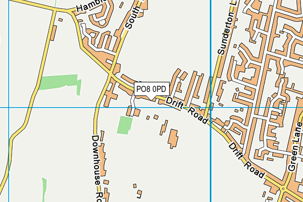 PO8 0PD map - OS VectorMap District (Ordnance Survey)