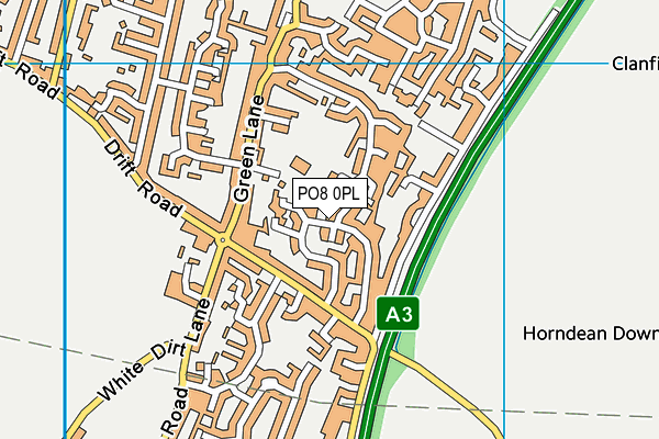 PO8 0PL map - OS VectorMap District (Ordnance Survey)