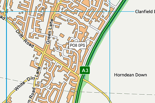 PO8 0PS map - OS VectorMap District (Ordnance Survey)