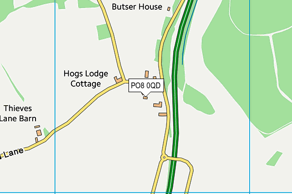 PO8 0QD map - OS VectorMap District (Ordnance Survey)