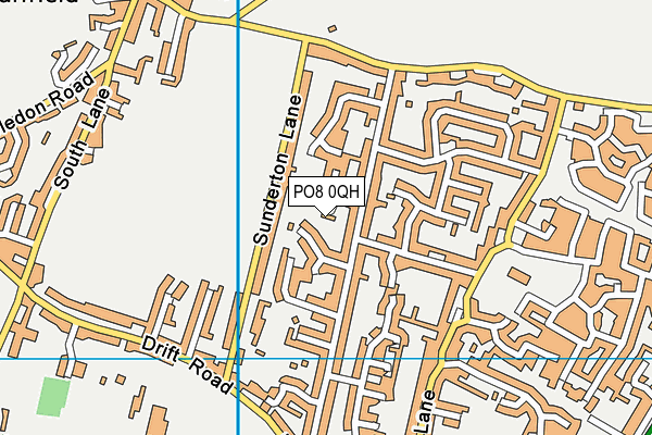PO8 0QH map - OS VectorMap District (Ordnance Survey)
