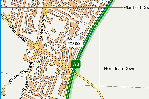 PO8 0QJ map - OS VectorMap District (Ordnance Survey)