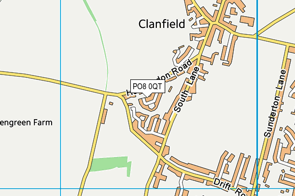 PO8 0QT map - OS VectorMap District (Ordnance Survey)