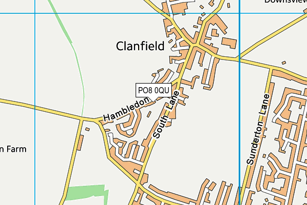 PO8 0QU map - OS VectorMap District (Ordnance Survey)