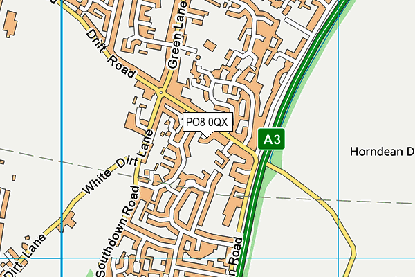 PO8 0QX map - OS VectorMap District (Ordnance Survey)