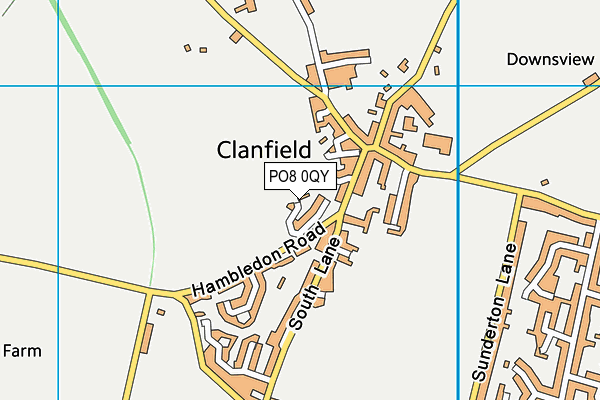 PO8 0QY map - OS VectorMap District (Ordnance Survey)