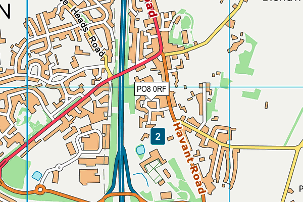 PO8 0RF map - OS VectorMap District (Ordnance Survey)