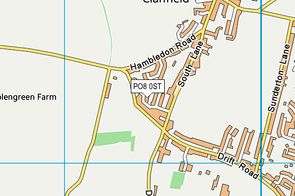 PO8 0ST map - OS VectorMap District (Ordnance Survey)