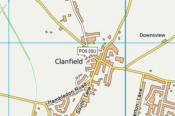 PO8 0SU map - OS VectorMap District (Ordnance Survey)