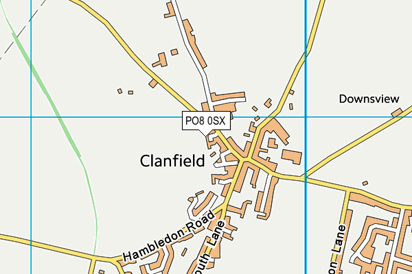PO8 0SX map - OS VectorMap District (Ordnance Survey)