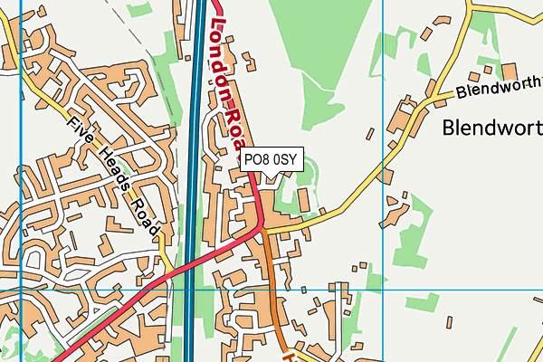 PO8 0SY map - OS VectorMap District (Ordnance Survey)