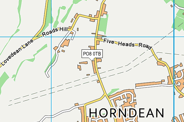 PO8 0TB map - OS VectorMap District (Ordnance Survey)