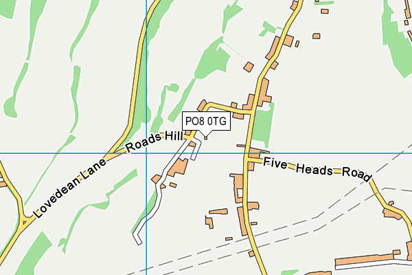 PO8 0TG map - OS VectorMap District (Ordnance Survey)