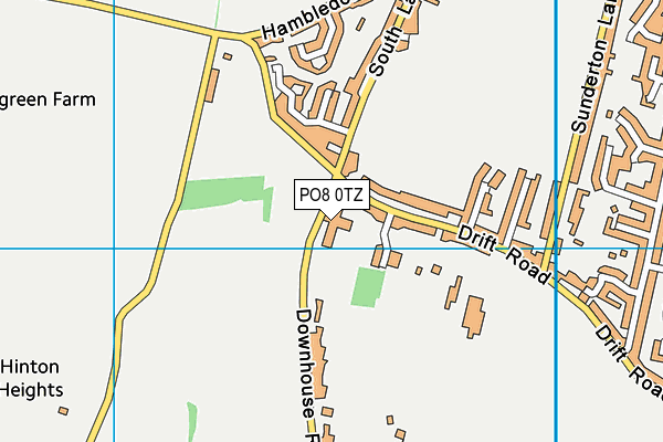 PO8 0TZ map - OS VectorMap District (Ordnance Survey)