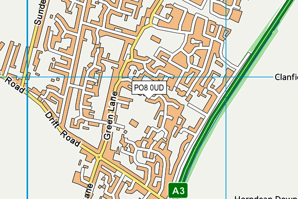 PO8 0UD map - OS VectorMap District (Ordnance Survey)