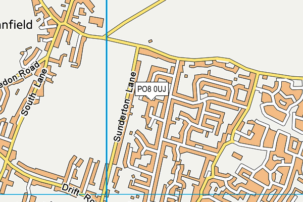 PO8 0UJ map - OS VectorMap District (Ordnance Survey)