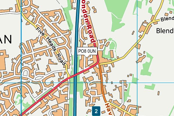 PO8 0UN map - OS VectorMap District (Ordnance Survey)