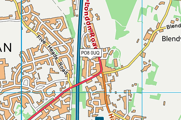 PO8 0UQ map - OS VectorMap District (Ordnance Survey)