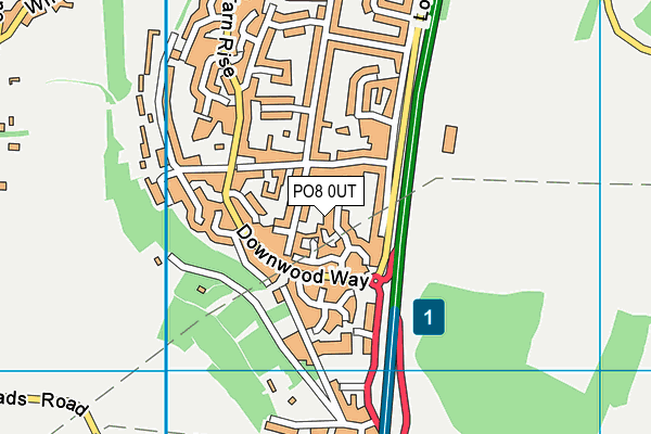 PO8 0UT map - OS VectorMap District (Ordnance Survey)