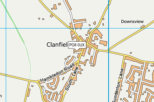 PO8 0UX map - OS VectorMap District (Ordnance Survey)