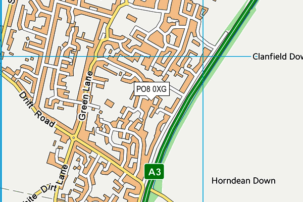 PO8 0XG map - OS VectorMap District (Ordnance Survey)