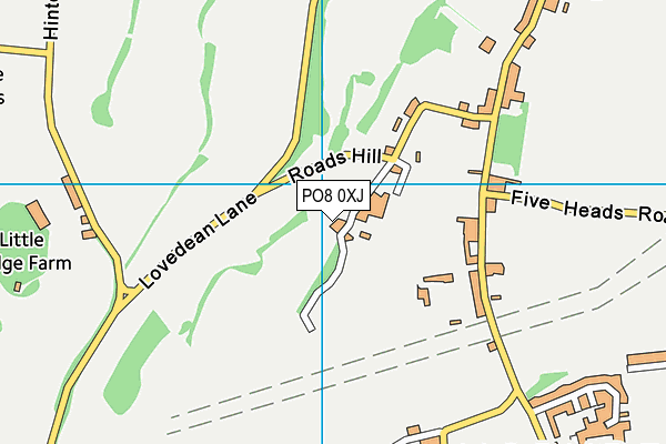 PO8 0XJ map - OS VectorMap District (Ordnance Survey)