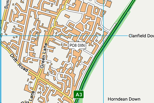 PO8 0XN map - OS VectorMap District (Ordnance Survey)