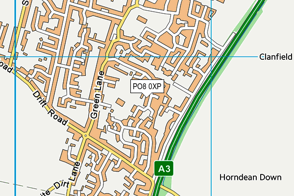 PO8 0XP map - OS VectorMap District (Ordnance Survey)