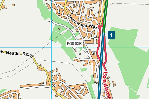 PO8 0XR map - OS VectorMap District (Ordnance Survey)