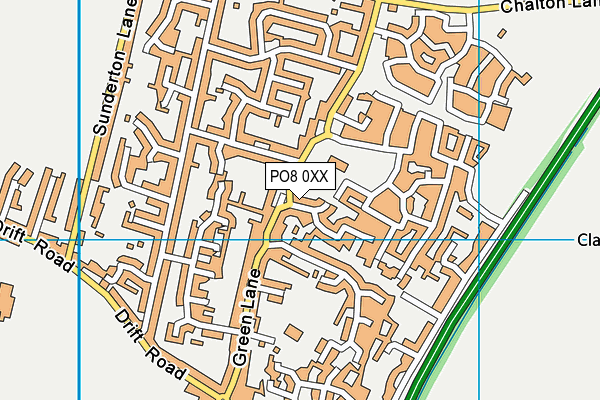 PO8 0XX map - OS VectorMap District (Ordnance Survey)