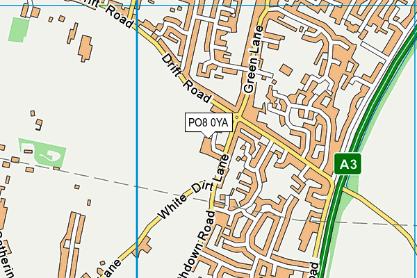 PO8 0YA map - OS VectorMap District (Ordnance Survey)
