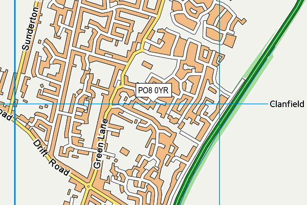 PO8 0YR map - OS VectorMap District (Ordnance Survey)
