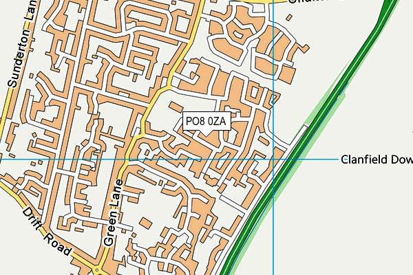 PO8 0ZA map - OS VectorMap District (Ordnance Survey)
