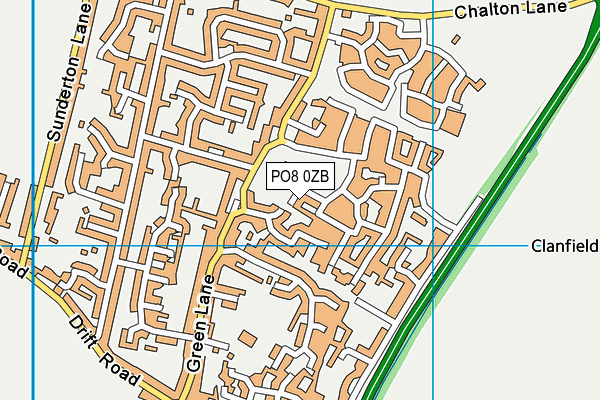 PO8 0ZB map - OS VectorMap District (Ordnance Survey)