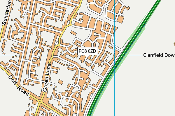 PO8 0ZD map - OS VectorMap District (Ordnance Survey)