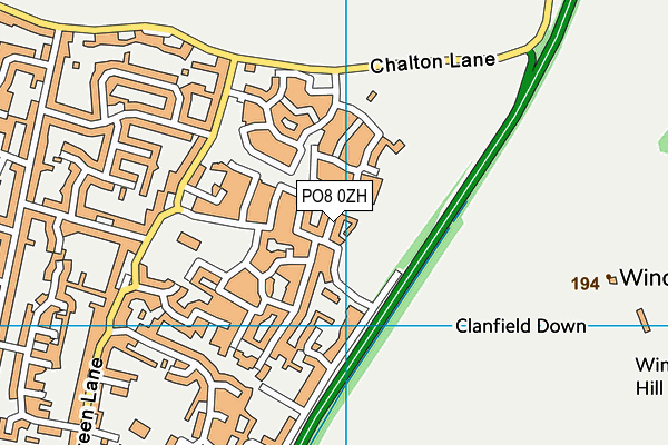 PO8 0ZH map - OS VectorMap District (Ordnance Survey)