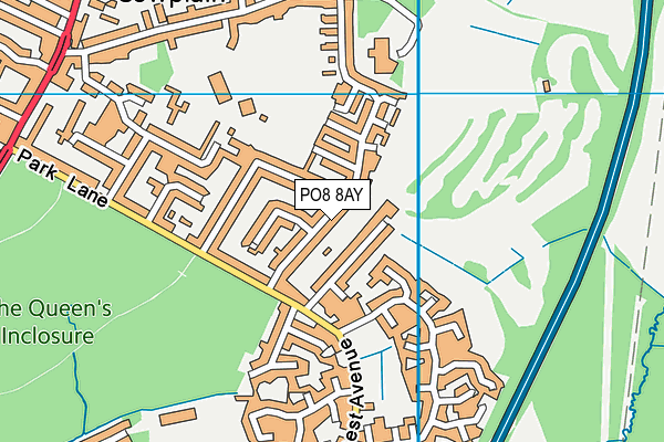 PO8 8AY map - OS VectorMap District (Ordnance Survey)
