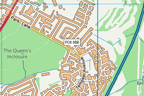 PO8 8BB map - OS VectorMap District (Ordnance Survey)