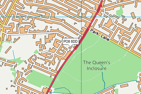 PO8 8DD map - OS VectorMap District (Ordnance Survey)