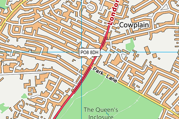 PO8 8DH map - OS VectorMap District (Ordnance Survey)